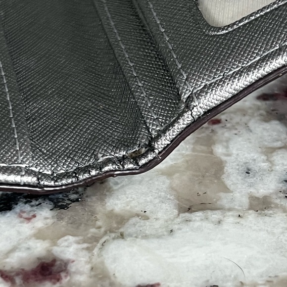 Kate Spade Stacy Wallet in Metallic Silver Saffiano Leather - Picture 12 of 14